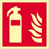 thumbnail of Schild Feuerlöscher ISO 7010, Kunststoff, langnachleuchtend, 160-mcd, 300x300 mm