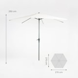 thumbnail of Guarda-sol de jardim redondo fixo, tecido 270 cm, alumínio, cor bege, 250 cm