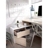 thumbnail of Dmora Scrivania Gardena, Scrittoio multiposizione da ufficio o cameretta, Tavolo da studio angolare multiuso, 139x92h75 cm, Bianco e Rovere