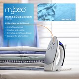 thumbnail of MyBeo Reisebügeleisen 700 W, klappbar, Antihaft-Sohle, Dampffunktion, Temperaturregler, kompakt & leicht
