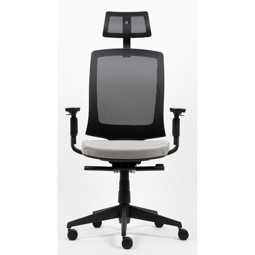 Realspace Karl Ergo Bürostuhl Permanentkontakt Netzstoff Stoff 3D Armlehnen Höhenverstellbarer Sitz Grau, Schwarz 110 kg 9115109BE