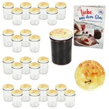 thumbnail of 25er Set Sturzglas 230ml HOCH Einmachglas TO66 Honig Deckel Rezept-Heft