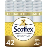 thumbnail of Scottex Papel Higiénico Sensitive 42 rollos con 3 capas cuidado delicado gracias al toque de leche de almendras (7 packs de 6 rollos)