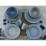 thumbnail of CreaTable Stripes Stein/Blau Kombiservice 16-tlg Porzellan