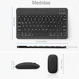 thumbnail of Teclado sem fio portátil, mouse sem fio ultrafino recarregável AIMMIE preto