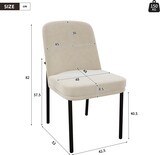 thumbnail of Esszimmerstuhl 6er Set Samt Beige 82x53x43 cm mit schwarzem Metallgestell, dick gepolsterter Sitz, modern minimalistisches Design