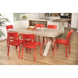 thumbnail of Set 6 Chaises en polypropylène avec fibre de verre empilables pour extérieur et jardin, bar et restaurant, cuisine design moderne - MARTINA - Rouge