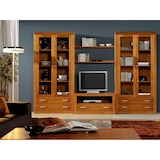 thumbnail of Vitrina com 2 portas e 2 gavetas, pinho maciço, Moblit, série Kalpe, medidas: (200x100x37) cm (alt.-larguraxprofundidade), cor cereja.