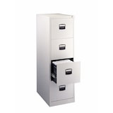 thumbnail of Bisley Home Hängeregistraturschrank mit Schloss aus Stahlblech, 4 Schubladen, einbahnig - Hängeregisterschrank abschließbar, Hängeregistratur für