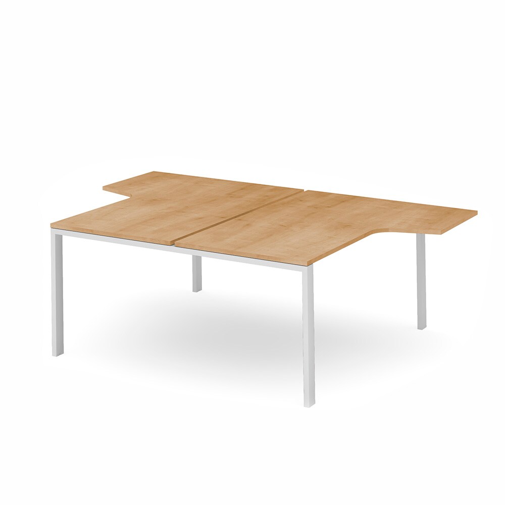 Mesa de escritório Rocada série Total em L 160x163x240 branco / carvalho