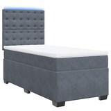 thumbnail of vidaXL Boxspringbett mit Matratze Dunkelgrau 90x190 cm Samt