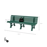 thumbnail of PROREGAL Gartenbank Jamaika | 4-Sitzer | Grün | HxBxT 80x200x64cm | UV-beständiger Kunststoff | Parkbank Sitzbank Gartenbänke Balkon Terrasse