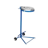 thumbnail of PROREGAL Robuster Abfallsammler mit Metall-Deckel | mit Standfuß + 2 Rollen | HxBxT 98x45x37,5cm | Stahl | Blau-Verzinkt | Mülleimer
