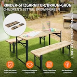 thumbnail of ML-Design Kindersitzgruppe 3-tlg Natur/Grün, Massivholz & Metall, 2 Bänke + Tisch, klappbar, Kinderfestzeltgarnitur Outdoor Garten