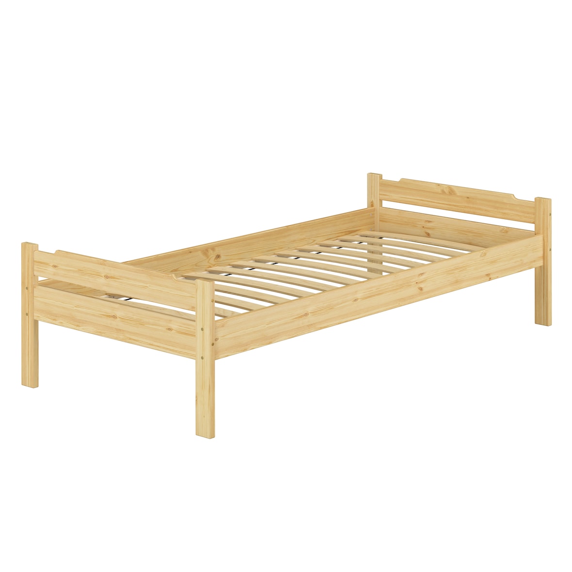 Bett Kiefer massiv 90x200 Einzelbett Singlebett Massivholz Zubehör wählbar V-60.31-09 Federleisten