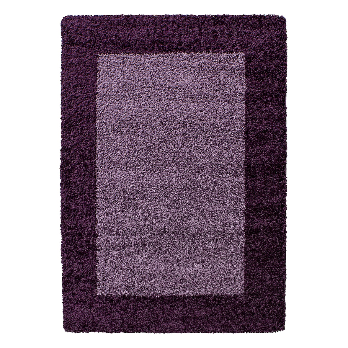 Teppich Hochflor Langflor Bordüre Kuschelig Waschbar Strapazierfähig Wohnzimmer Schlafzimmer Violett 60x110 cm – RHEIN von Kadima Design