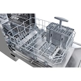 thumbnail of Exquisit Geschirrspüler schmal | 9 Maßgedecke, Energieklasse D, 49 dB | Startzeitvorwahl, höhenverstellbarer Oberkorb, Aquastop | GSP9109-451D silber