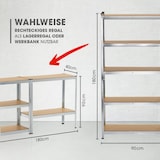 thumbnail of EASYmaxx Schwerlastregal 3er-Set - 1x Schwerlast-Eckregal/2x Schwerlastregal - silber/holzfarben