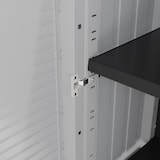 thumbnail of Armoire de rangement 2 portes 4 Etagères Grise 68 x 37 x H169 cm 4 pieds INTEC