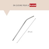 thumbnail of Set van 4 gebogen roestvrijstalen rietjes met schoonmaakborstel, 24 cm, Fackelmann Bar Concept