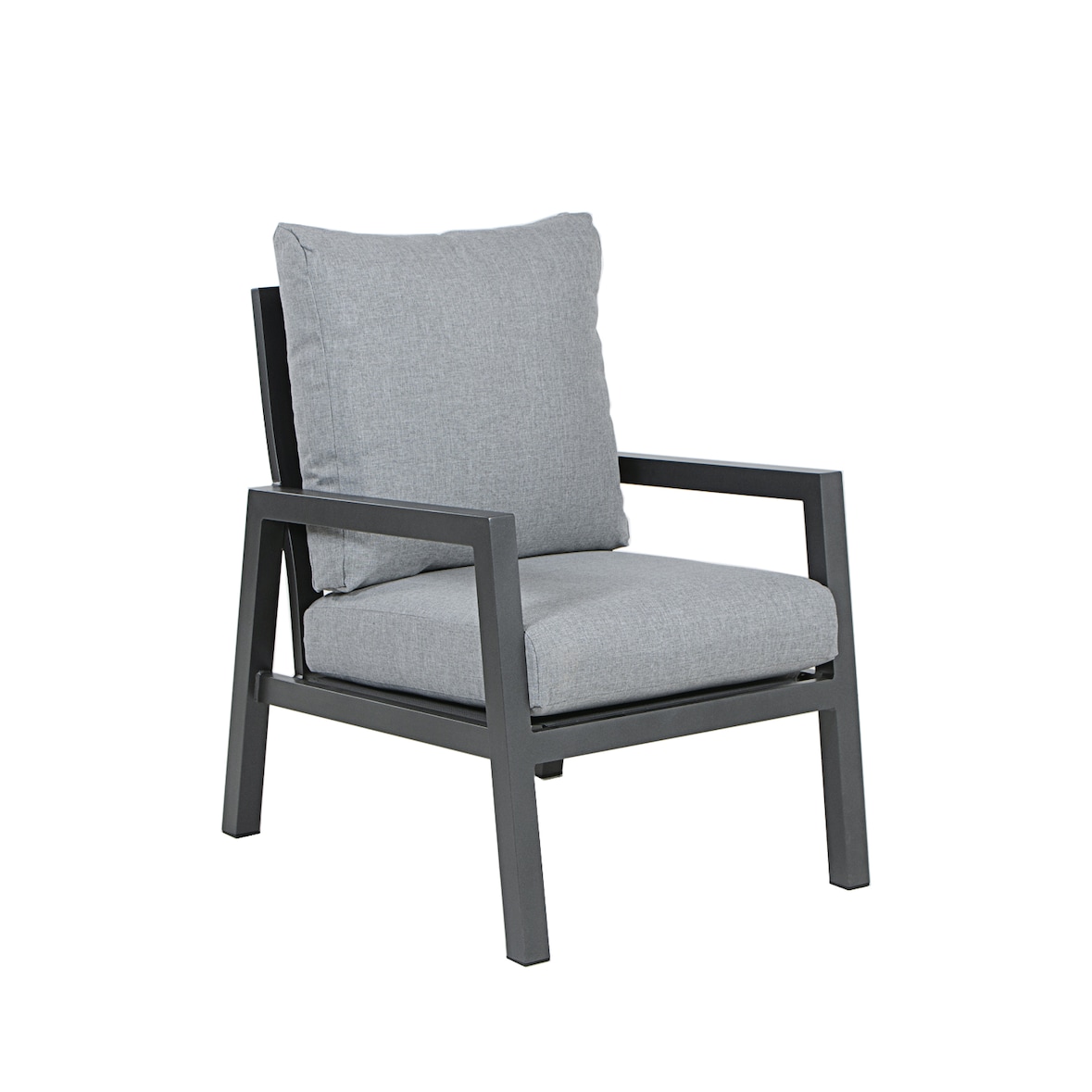 Poltrona de jardim, com almofada, Alumínio, Cor Antracite, Poltrona:65,5x83x89