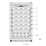 thumbnail of METRO Professional Weinkühler GWC2052, Edelstahl / Glas, 49 x 57.5 x 85.5 cm, 52 Flaschen, 126 L, schwarz