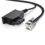 thumbnail of CSL - 15m Telefonkabel TAE-F Stecker auf RJ11 Stecker − Int. Norm 6P4C / 4-polig belegt − Flachkabel - TAE-F - schwarz