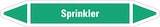 thumbnail of Aufkleber I RKZ-Etikett Sprinkler, grün/weiß, für Ø 25-40mm, 154x26mm, 5/Bogen