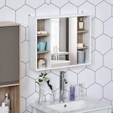 thumbnail of HOMCOM Armario de Baño con Espejo con Espacio Interior y Estantes Abiertos