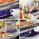 thumbnail of vertes Hot Dog Maker 2200W, Edelstahl, 11 Walzen, 2 Heizzonen, 50-250°C, Glasabdeckung, Auffangschale