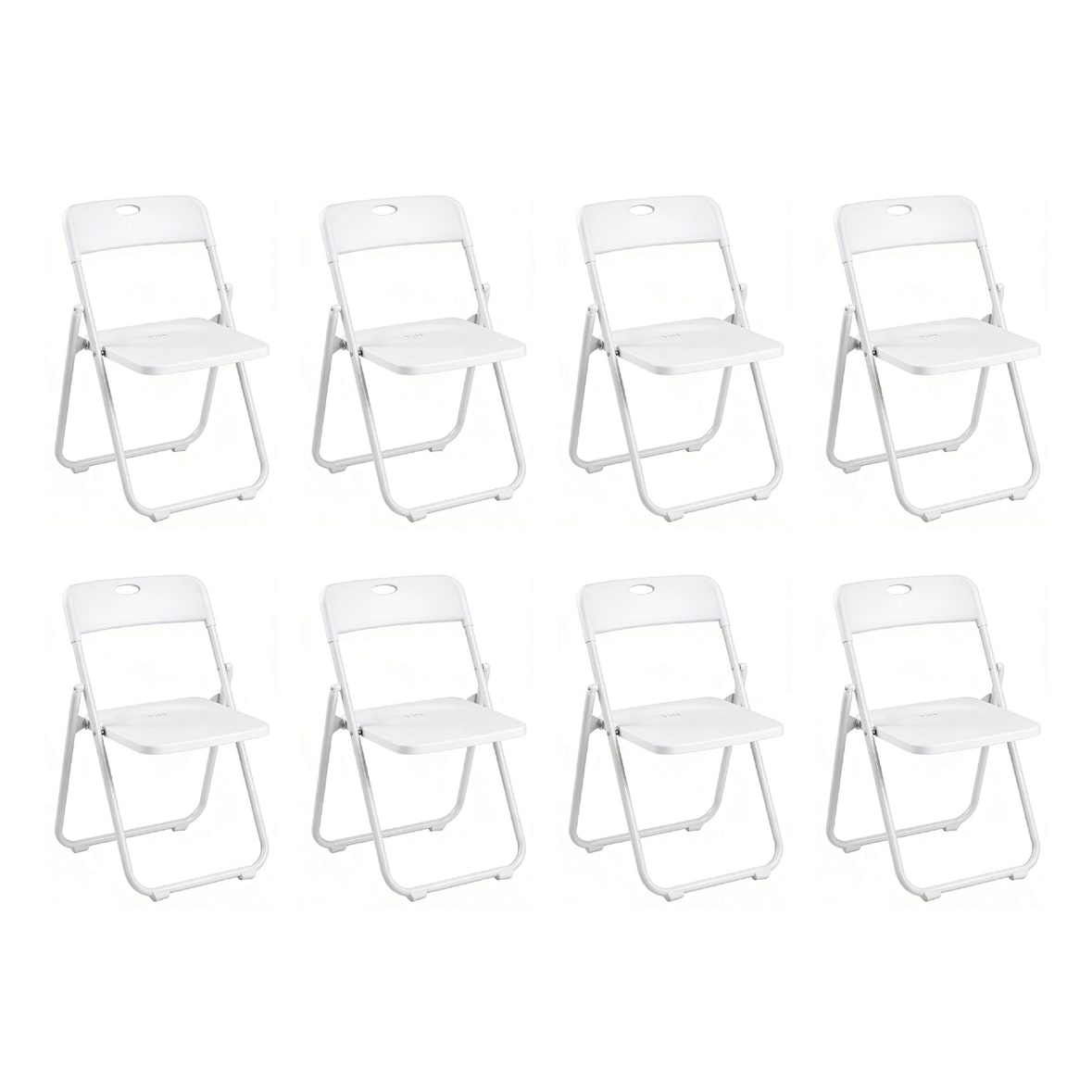 Pack 8 Silla Plegable Blanca Multiusos Estilo Eventos con Estructura Metálica