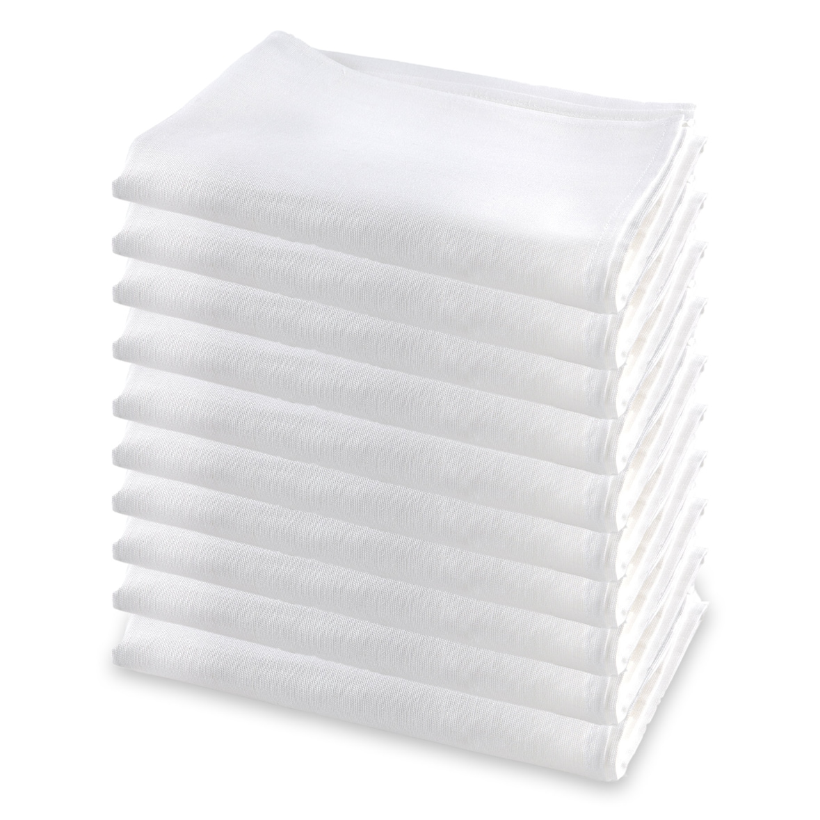 10er-Set Geschirrtücher Halbleinen, weiss, 50x70cm (weiss)