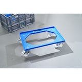 thumbnail of METRO Professional Transportwagen für Eurobehälter, PP, 41 x 61 x 16 cm, 250 kg, mit Bremsen, stapelbar, blau