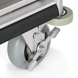 thumbnail of WAS Germany - Chariot de service de chambre Isabella, 2 sacs à linge, 155 x 54 x 116 cm, bords profilés clairs/optique aluminium (4457002)