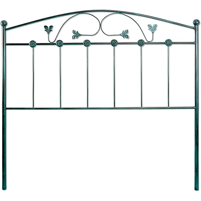 Cabecero de forja Manchego, color Negro Verde. Cabezal para cama de 150 cm, Cama 157 cm x 125 cm