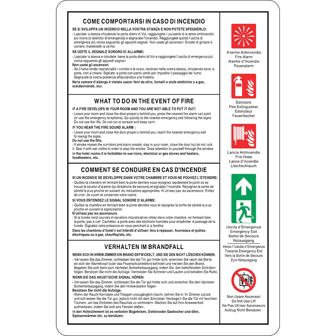 cartello alluninio 200x300 mm norme prevenzione incendio
