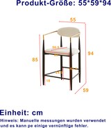 thumbnail of Barhocker 2er-Set mit Armlehnen, Stoff Beige, Metall Schwarz-Gold, für Kücheninsel, mit Fußgleitern