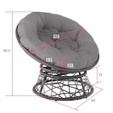 thumbnail of tectake Poltrona giratória de rattan GARGANO  Cinzento