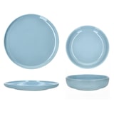 thumbnail of Ritzenhoff 12tlg Tafelservice Jasper Graublau Steingut Speiseteller Suppenteller