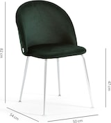 thumbnail of Set aus 2 Innenstühlen aus Samt, gepolstert, mit Metallbeinen, elegantes Design für Esszimmer, Bar und Restaurant – Sara – Dunkelgrün/Silber