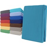 thumbnail of Spannbettlaken Jersey 100% Baumwolle 140-160x200 cm Petrol