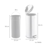 thumbnail of SVITA T30 Mülleimer 30Liter Edelstahl Treteimer Abfalleimer Mülltonne Silber