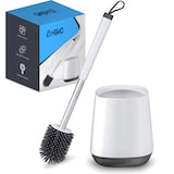 thumbnail of HGMD Toiletborstel Siliconen met Houder - Wit – Wc Borstel - Toilet Borstel Houder – Sneldrogend, Stevig en Hygiënisch