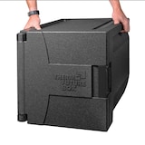 thumbnail of Thermo Future Box, Frontlader ECO GN 1/1, Isolierbox mit Fronttür, schwarz, 69 Liter, 9 Einschübe, nachhaltig aus EPP