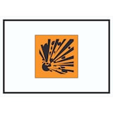 thumbnail of Schild Gefahrensymbol Explosionsgefahr Symbol A0 Rückseite selbstklebend