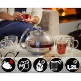 thumbnail of Teekanne mit Teesieb aus Edelstahl / Glas 1,2 Liter