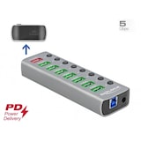 thumbnail of Delock USB 3.2 Gen 1 Hub mit 7 Ports + 1 Schnellladeport + 1 USB-C? PD 3.0 Port
