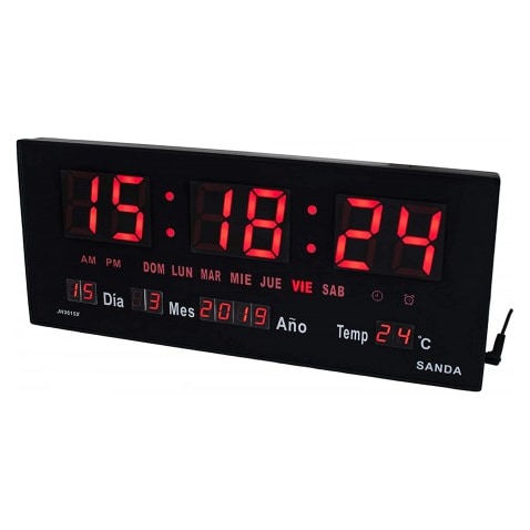 Relógio de parede e mesa digital LED Calendário Termómetro Tempo SD-0015