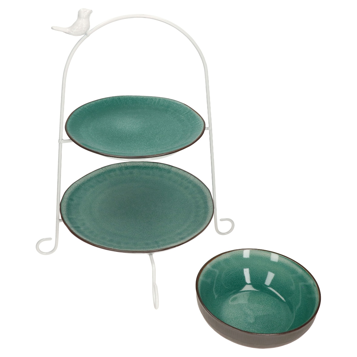 B. Etagere Reactive Glaze Green - Leros - bluegreen 42,00 cm - 2008886