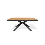 thumbnail of Table de jardin en aluminium de coloris gris anthracite et plateau polywood aspect bois (180x100 cm) - LAMU